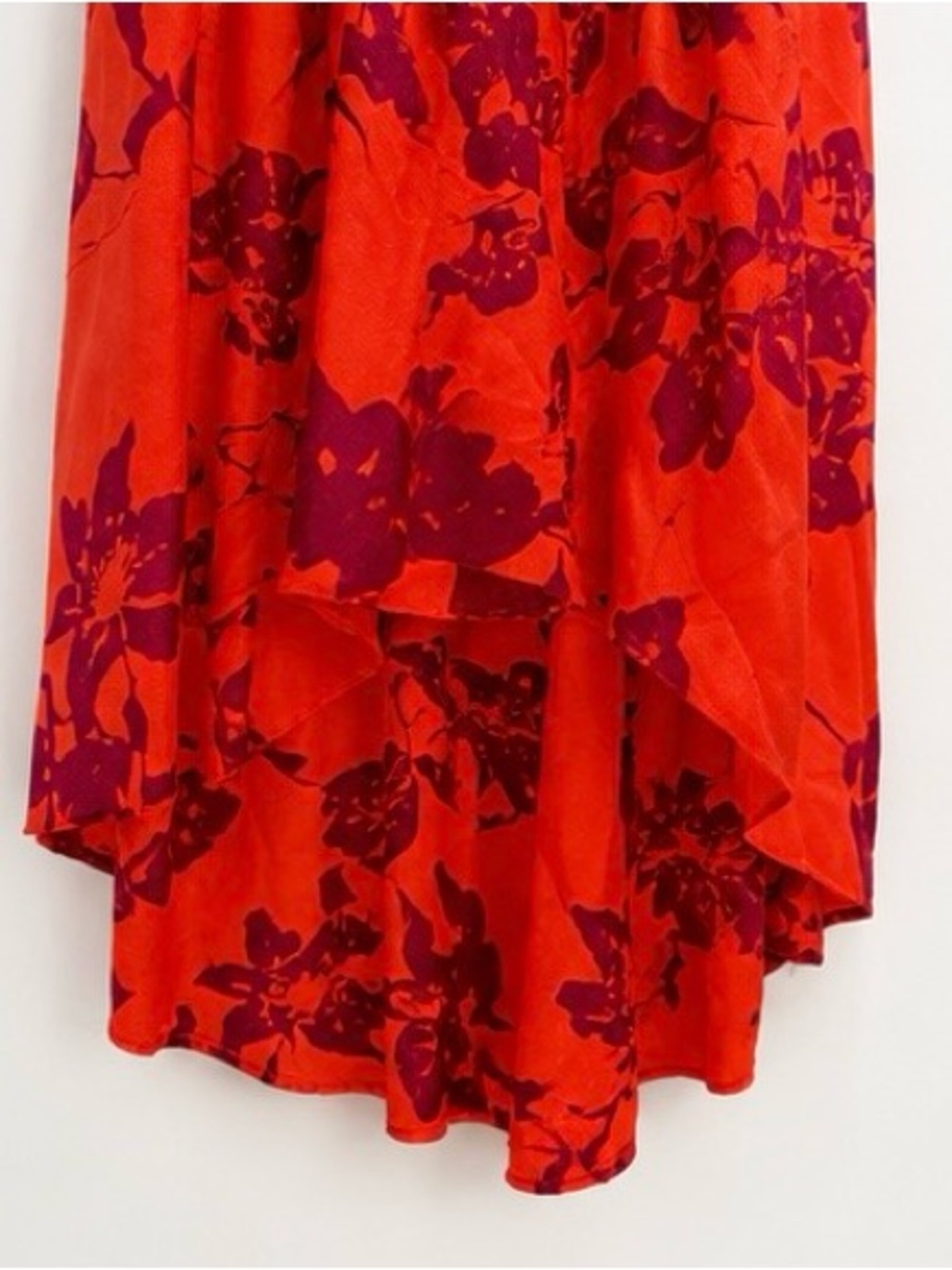 NWT Banana Republic Coral Orange Floral Halter Hi-Low Midi Dress $178 Retail! - Picture 7 of 8